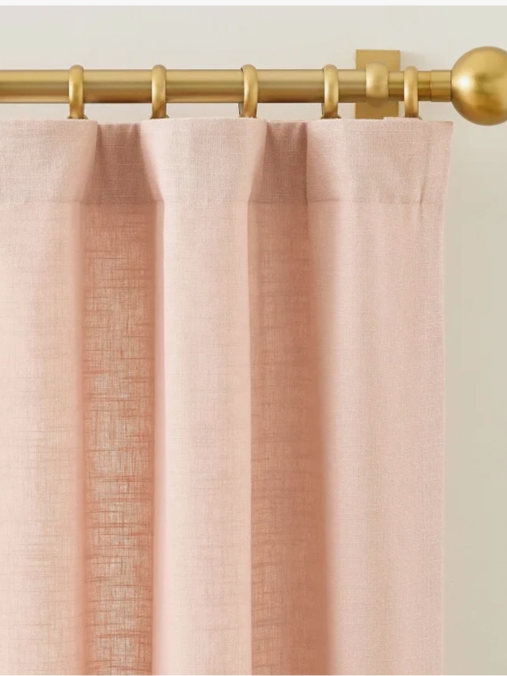 Pottery Barn Emery Blush Linen Curtain Panel Pair 50”x 96”
